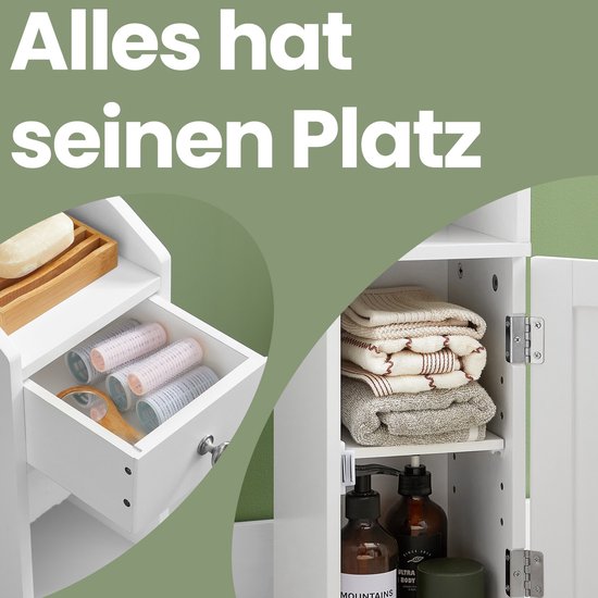 Compacte Opbergkast met Toiletrolhouder - Wit MDF – foto 6