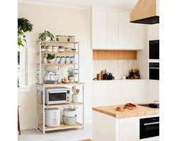 Veelzijdige Keukenplank met Stopcontacten - Gouden Eik en Wolkwit Design – foto 2