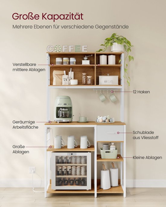 Veelzijdige Keukenrek met Werkblad en Stopcontacten – foto 4