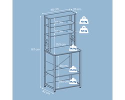Multifunctioneel Keukenrek met 6 Planken en Haken - Ideaal voor Magnetron – foto 5