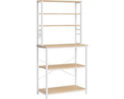 Ruim Keukenrek met 6 Planken en Haken - Wit Bruin Design – foto 1
