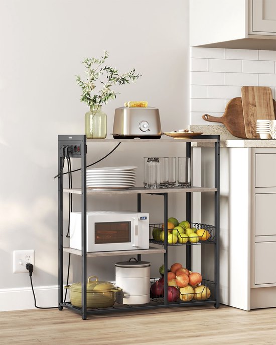Keukenrek met Stopcontacten - Industrieel Design Opbergrek voor uw Keuken – foto 4