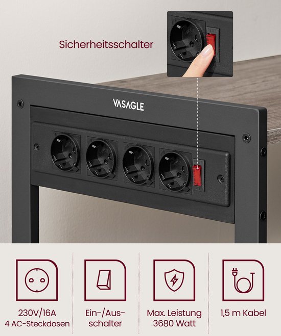 Keukenrek met Stopcontacten - Industrieel Design Opbergrek voor uw Keuken – foto 5