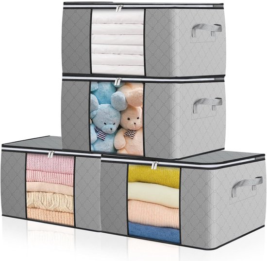 Grote Opbergzakken voor Kleding en Textiel - Set van 4 (90L per stuk) – foto 4
