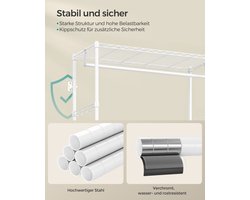 Stijlvol Kledingrek met Opberglades - Wolkwit & Duifgrijs – foto 3
