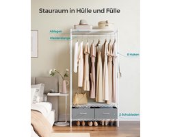 Stijlvol Kledingrek met Opberglades - Wolkwit & Duifgrijs – foto 5