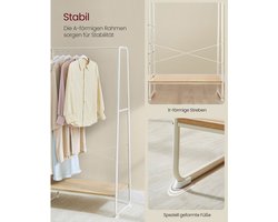 Stijlvol Kledingrek met Planken en Haken - Eiken en Wit Design – foto 5