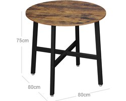 Compacte Ronde Eettafel voor 2-4 Personen - Bruin/Zwart Design – foto 2