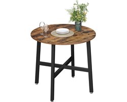 Compacte Ronde Eettafel voor 2-4 Personen - Bruin/Zwart Design – foto 4