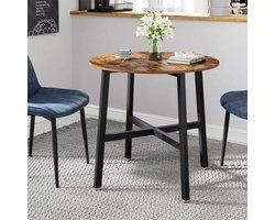 Compacte Ronde Eettafel voor 2-4 Personen - Bruin/Zwart Design – foto 5