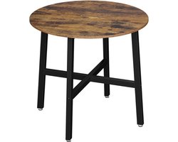 Ronde eettafel bruin met zwart onderstel - Compact en Modern – foto 5