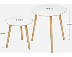 Set van 2 Scandinavische Salontafels - Naturel en Satijnwit – foto 4