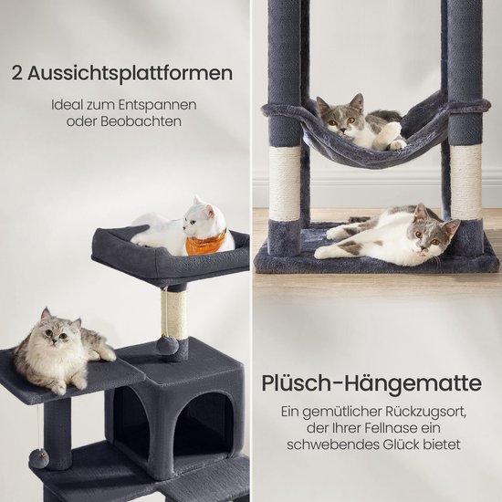 Kattenkrabpaal met Grot en Hangmat voor Speelplezier en Rust – foto 1
