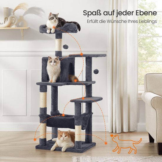 Kattenkrabpaal met Grot en Hangmat voor Speelplezier en Rust – foto 4