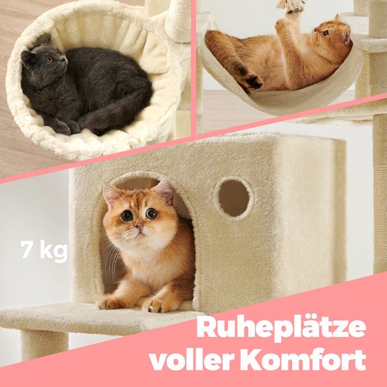 Grote Krabpaal met Meerdere Niveaus en Sisal Palen - 206 cm Hoog – foto 3