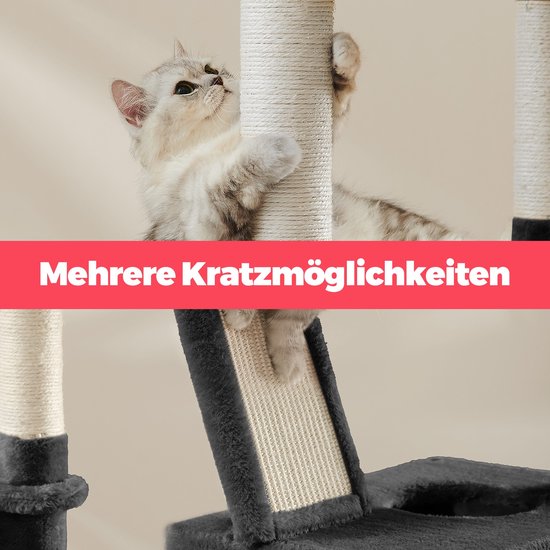 Luxe Krabpaal met Meerdere Niveaus - 206 cm Hoog - Inktzwart – foto 1