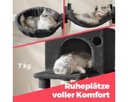 Luxe Krabpaal met Meerdere Niveaus - 206 cm Hoog - Inktzwart – foto 3