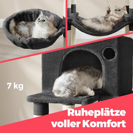Luxe Krabpaal met Meerdere Niveaus - 206 cm Hoog - Inktzwart – foto 4