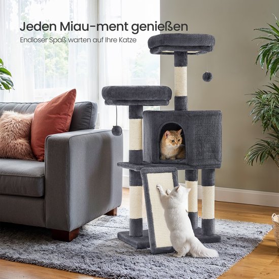 Kattenkrabpaal XL Deluxe met Pluche Ligplekken - 115 cm Hoog – foto 4