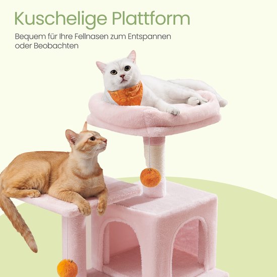 Kattenkrabpaal met Meerdere Verdiepingen, Grot en Hangmat voor Speelse Katten – foto 2