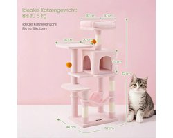 Kattenkrabpaal met Meerdere Verdiepingen, Grot en Hangmat voor Speelse Katten – foto 6