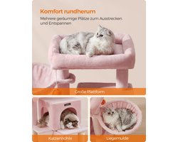 Gezellige Kattenkrabpaal met Groot Pastelroze Platform – foto 3