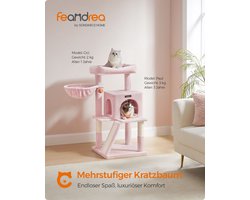 Gezellige Kattenkrabpaal met Groot Pastelroze Platform – foto 6