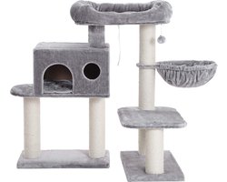 Luxe Krabpaal met Grot, Platform en Slaapplek - 112 cm Lichtgrijs – foto 5