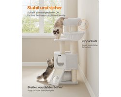Kattenkrabpaal met Appartement en Uitkijkplatform - Crème Wit – foto 2