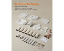 Kattenkrabpaal met Appartement en Uitkijkplatform - Crème Wit – foto 6