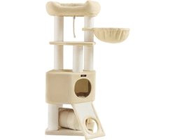 Kattenkrabpaal XL met Speelfuncties en Grot - Beige – foto 4