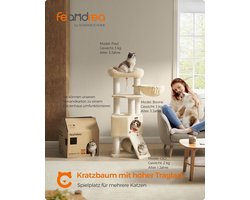 Kattenkrabpaal XL met Speelfuncties en Grot - Beige – foto 6