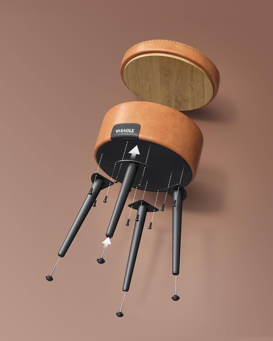 Ronde Opbergkruk met Gewatteerde Zitting - Multifunctioneel Design – foto 1