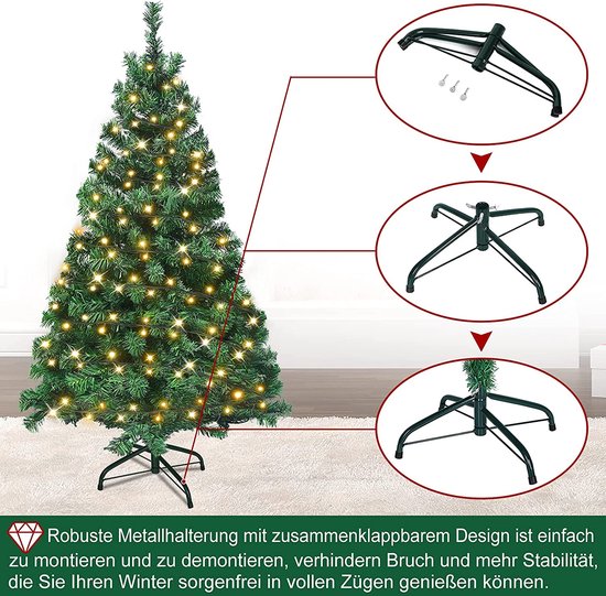 Luxe Kunstkerstboom met Sfeervolle LED-Verlichting - 210 cm Groen – foto 1