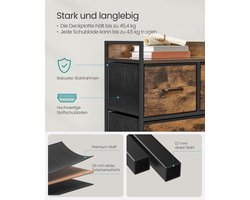 Veelzijdige Ladekast met 4 Laden - Vintage Bruin en Zwart voor Optimale Opbergruimte – foto 3