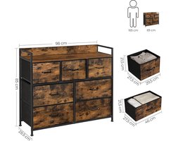 Industriële Ladekast met 7 Laden - Rustiek Bruin en Zwart Design – foto 2