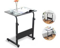 Verstelbare Bijzettafel met Wielen - Elegant Zwart Design – foto 2
