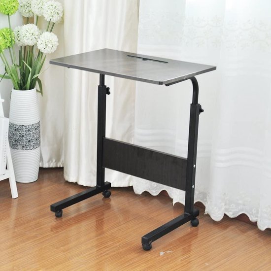 Verstelbare Bijzettafel met Wielen - Elegant Zwart Design – foto 5