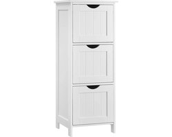 Slanke Opbergkast met 3 Lades in Scandinavische Stijl - Mat Wit – foto 1
