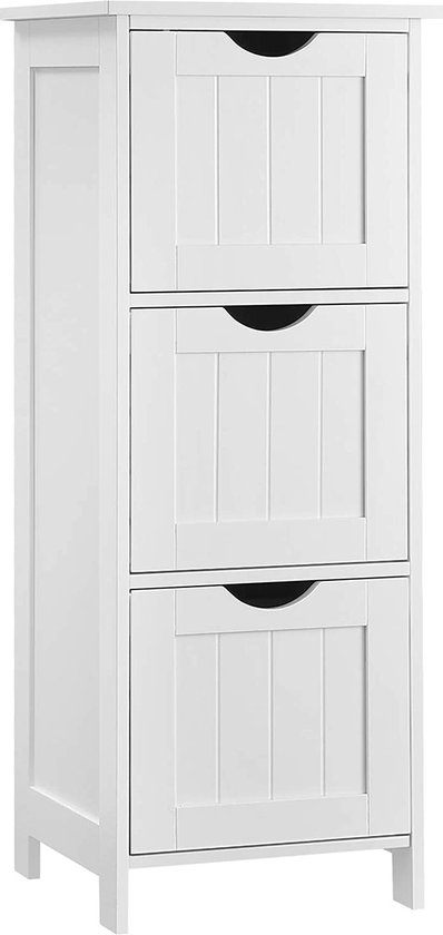 Slanke Opbergkast met 3 Lades in Scandinavische Stijl - Mat Wit – foto 2