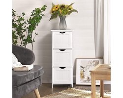 Slanke Opbergkast met 3 Lades in Scandinavische Stijl - Mat Wit – foto 5