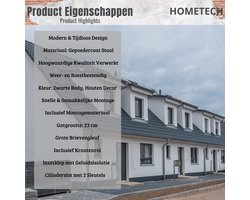 Luxe Staande Brievenbus op Paal – Modern Zwart Design – foto 5