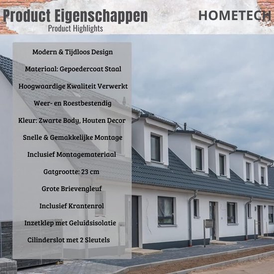 Luxe Staande Brievenbus op Paal – Modern Zwart Design – foto 6