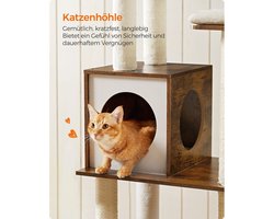 Luxe Kattenkrabpaal met Zachte Ligplaatsen en Speelhangmat - 165 cm Grijs – foto 5
