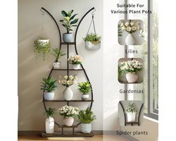 Luxe Plantenrek Vaasvormig - 5 Lagen Hout en Metaal – foto 3