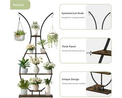 Luxe Plantenrek Vaasvormig - 5 Lagen Hout en Metaal – foto 5