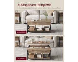 Veelzijdige Salontafel met Lift-Top en Opbergruimte – Industrieel Design – foto 5