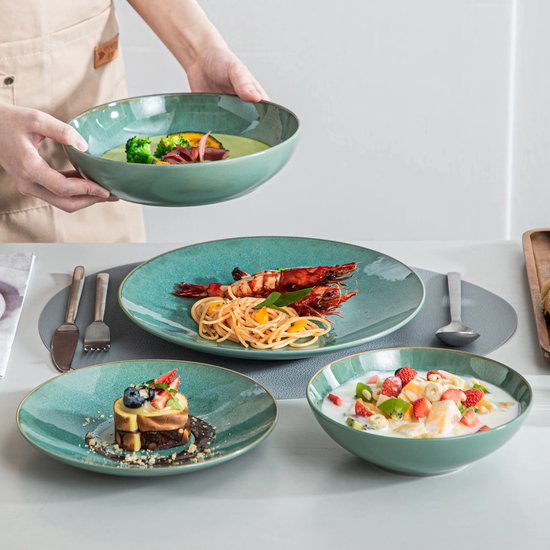 Elegante 32-delige Serviesset voor 8 Personen - Groen Porselein – foto 4