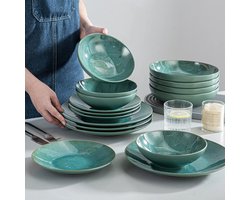 Elegante 32-delige Serviesset voor 8 Personen - Groen Porselein – foto 5