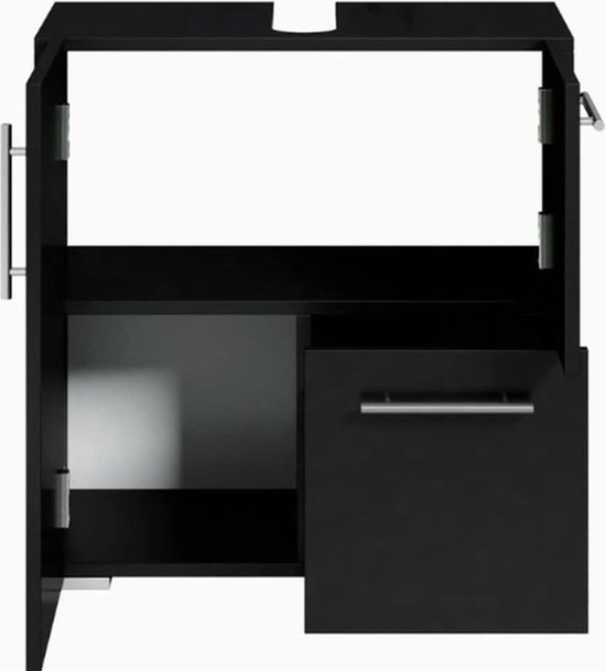 Luxe Zwarte Wastafelonderkast met Dubbele Opslag – foto 6